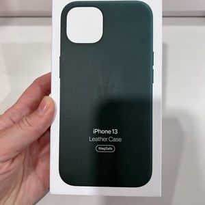 iPhone 13 leather case green color